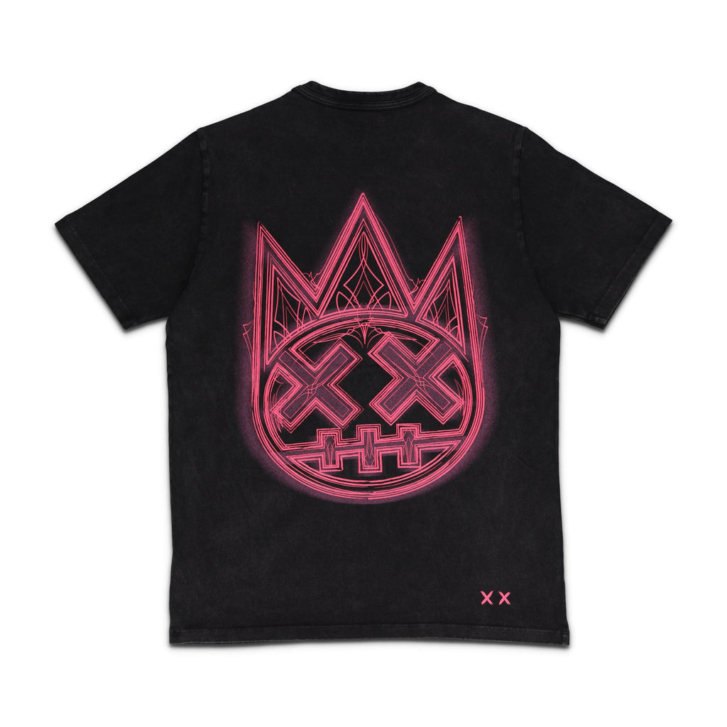 Short Sleeve Pinstripe Logo Crew Neck Tee