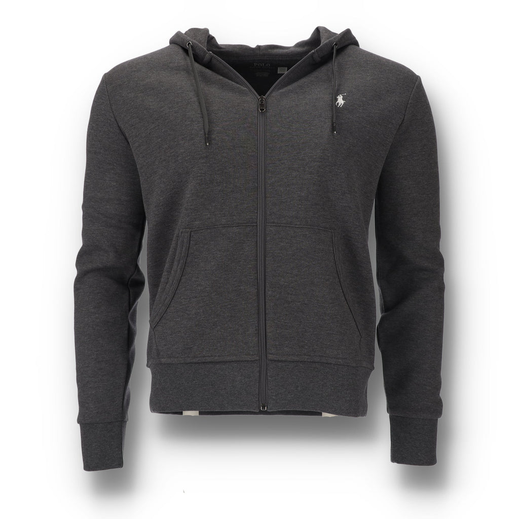 Double Knit Full Zip Gray Hoodie