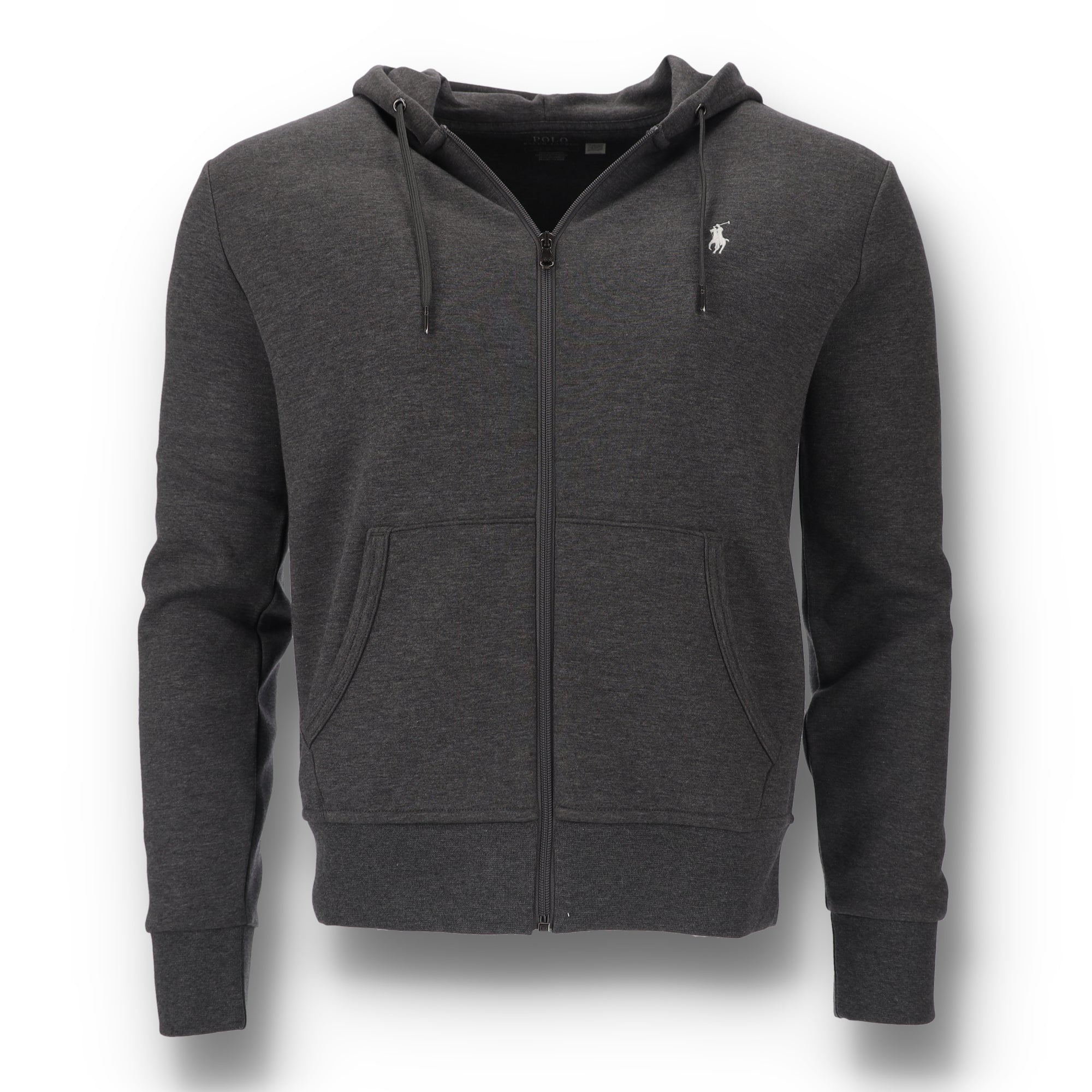 Double Knit Full Zip Gray Hoodie