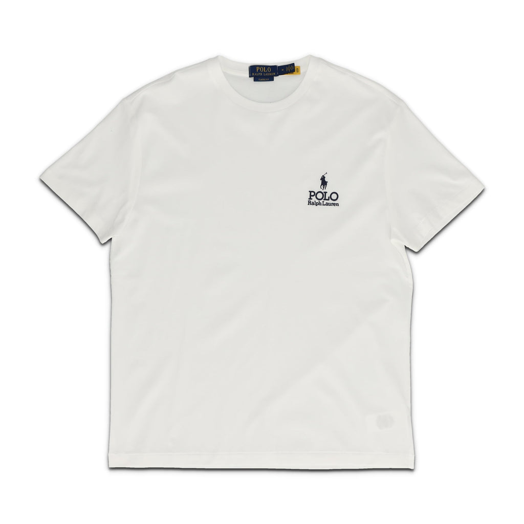 Classic Fit Logo Jersey White Tee