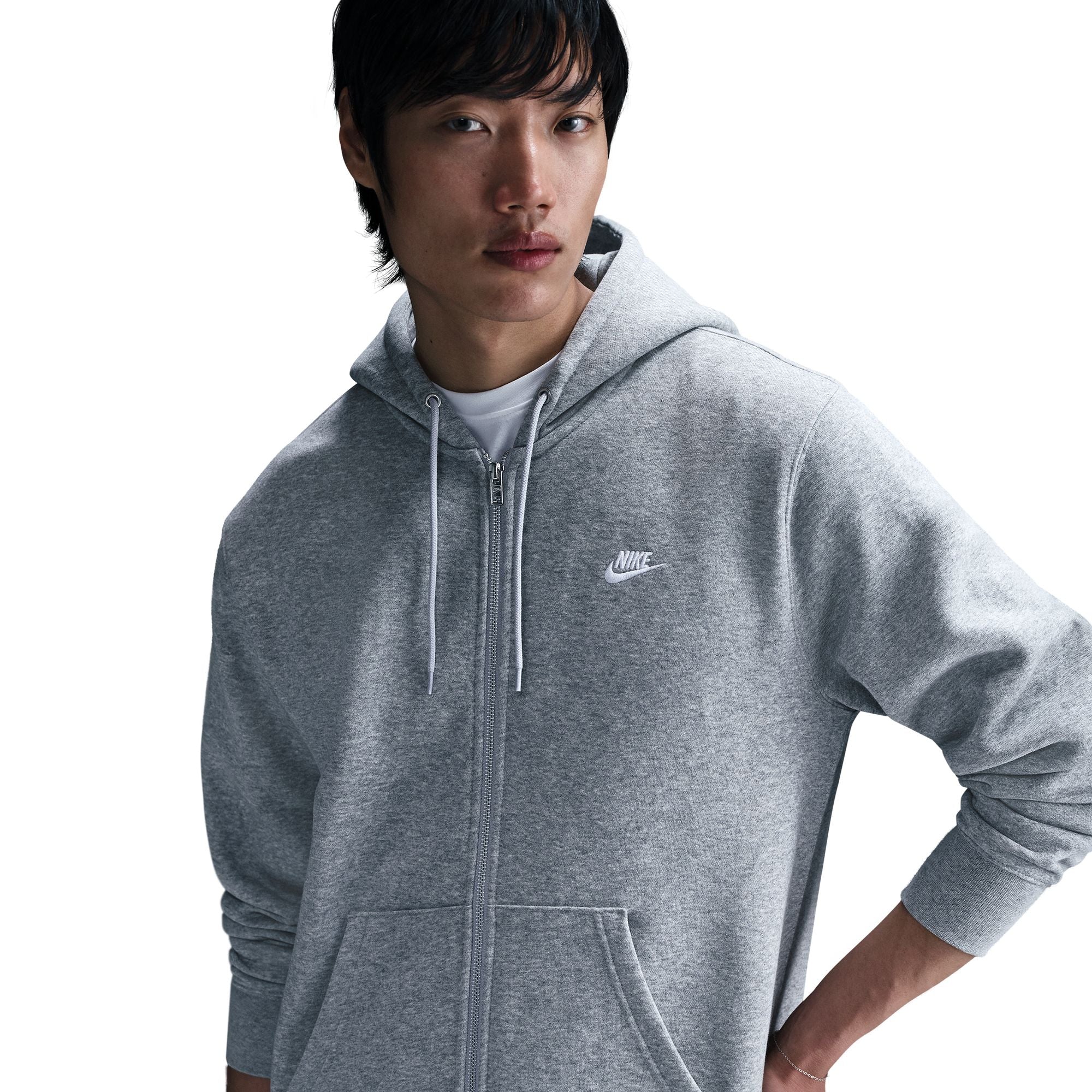 Club Full Zip Fleece Grey Hoodie