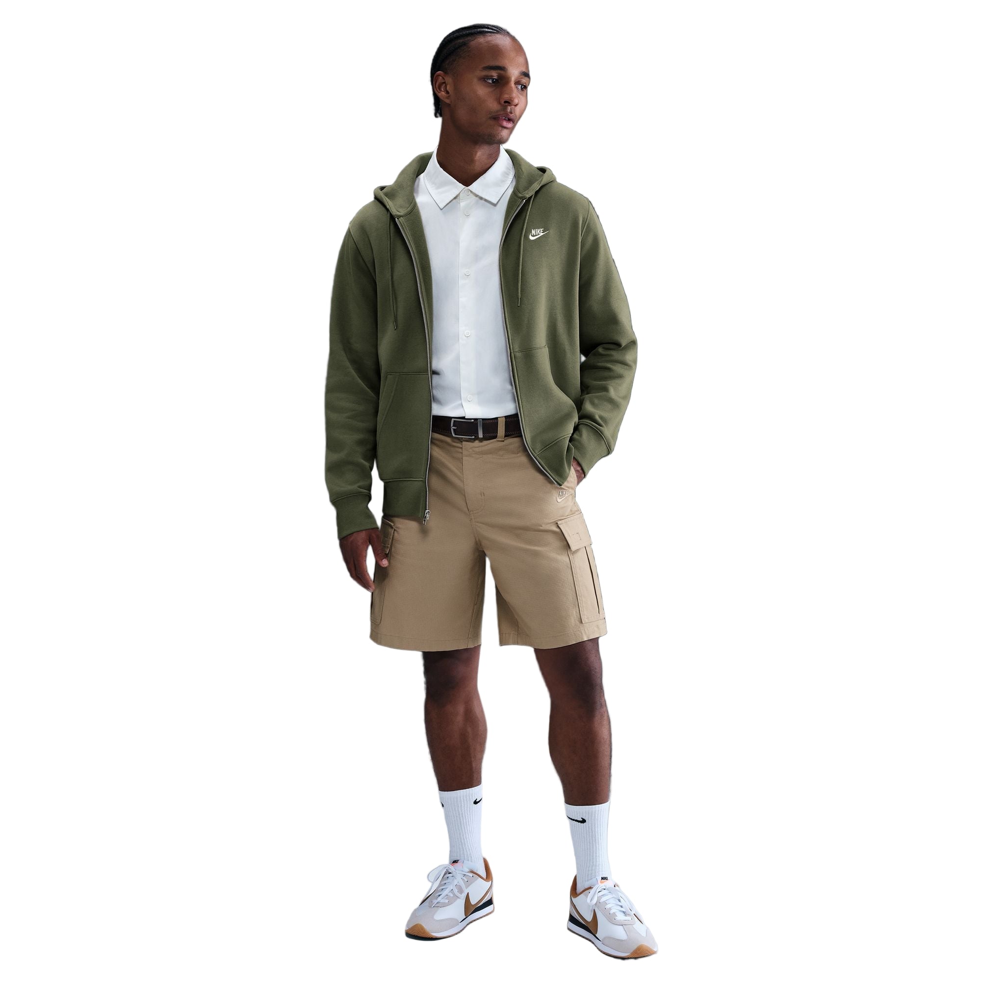 Nsw Club Full Zip Fleece Hoodie Brown