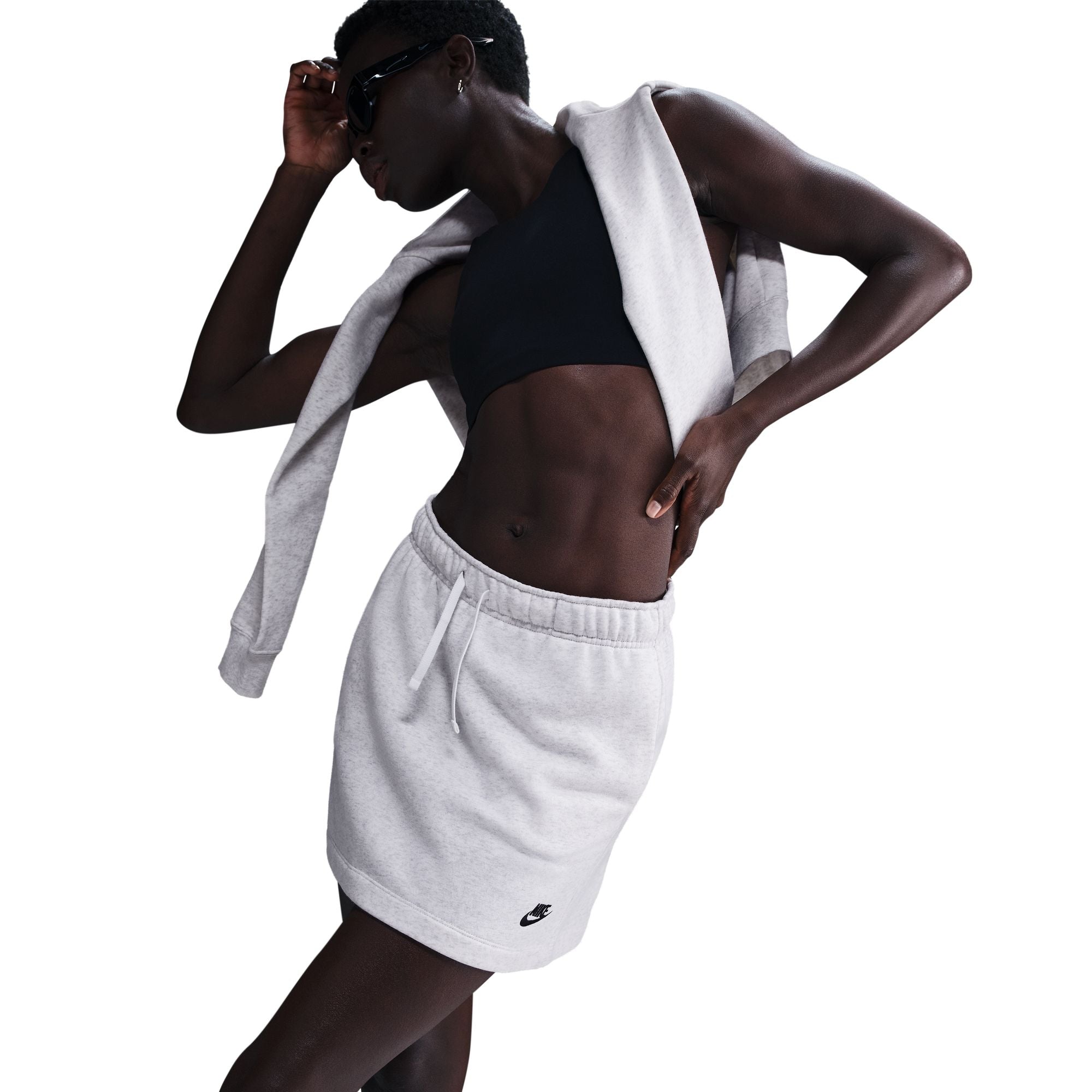 Club Fleece Mid Rise Skirt White