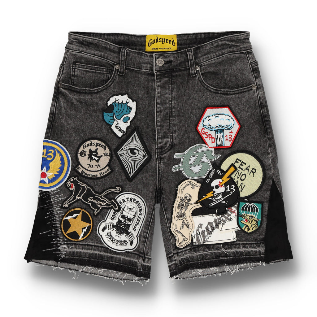 Patchwork Denim V2 Gray Shorts
