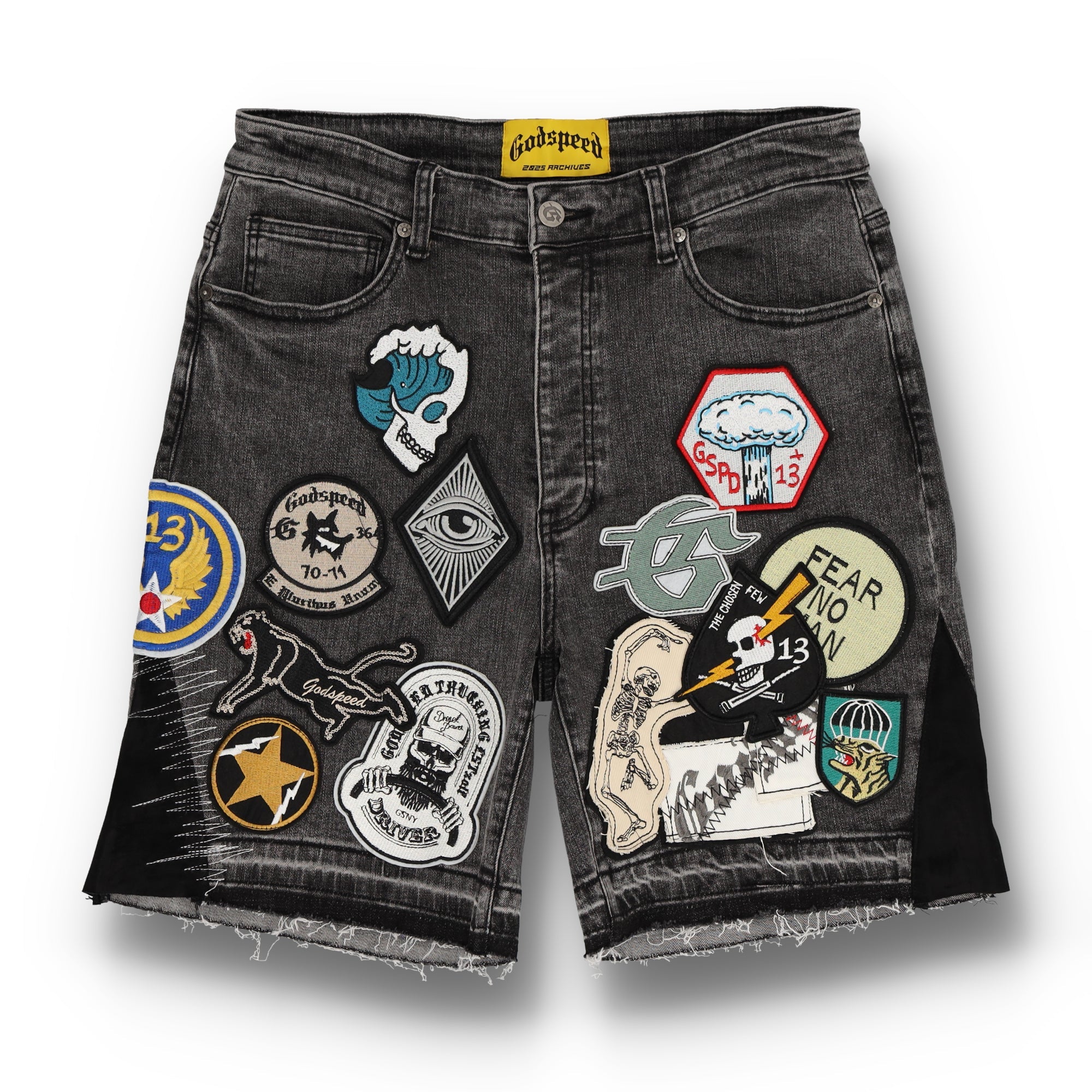 Patchwork Denim V2 Gray Shorts