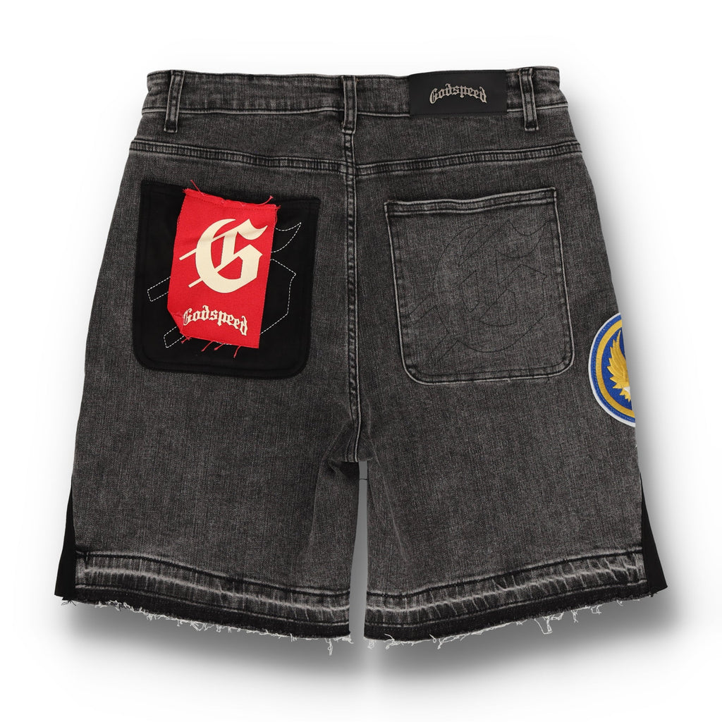 Patchwork Denim V2 Gray Shorts