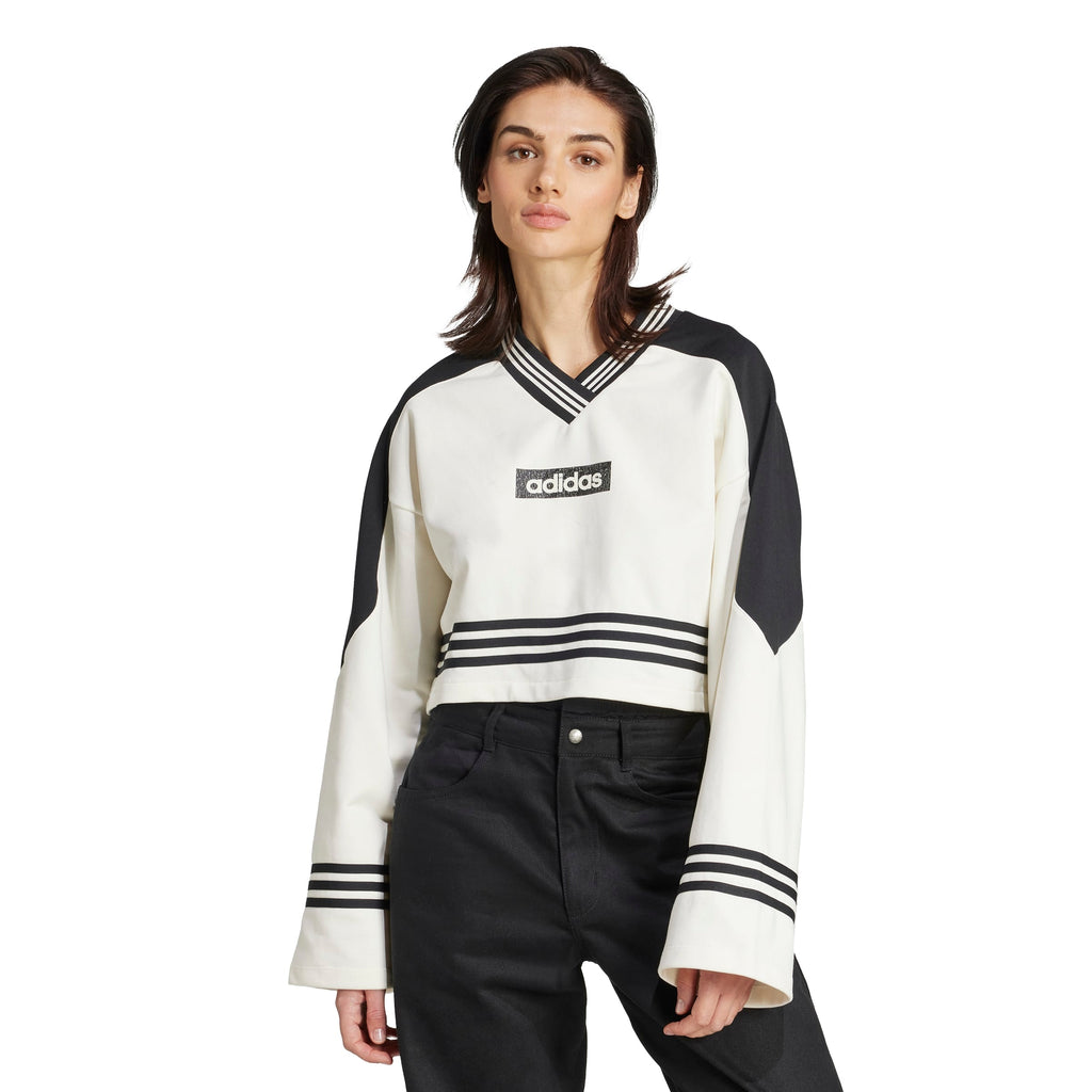 White Blocking Crewneck Sweatshirt