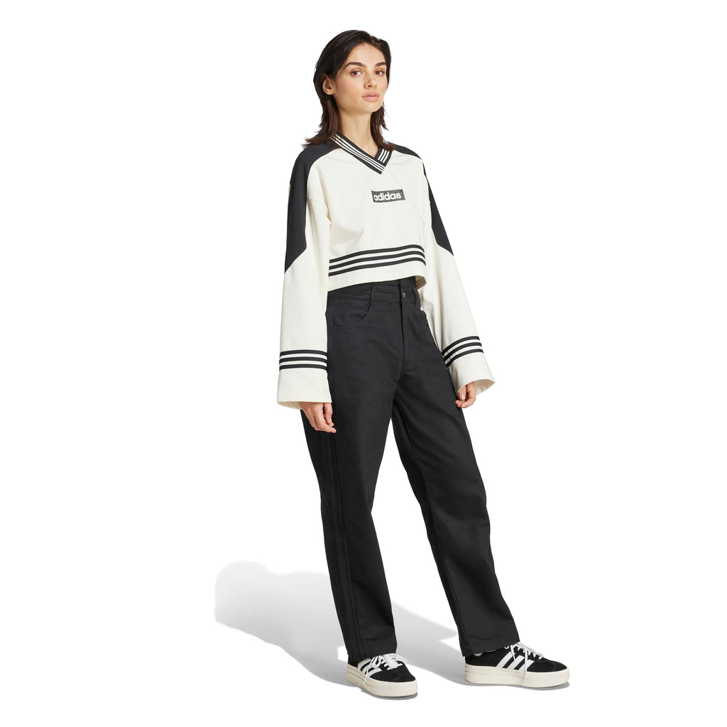 White Blocking Crewneck Sweatshirt