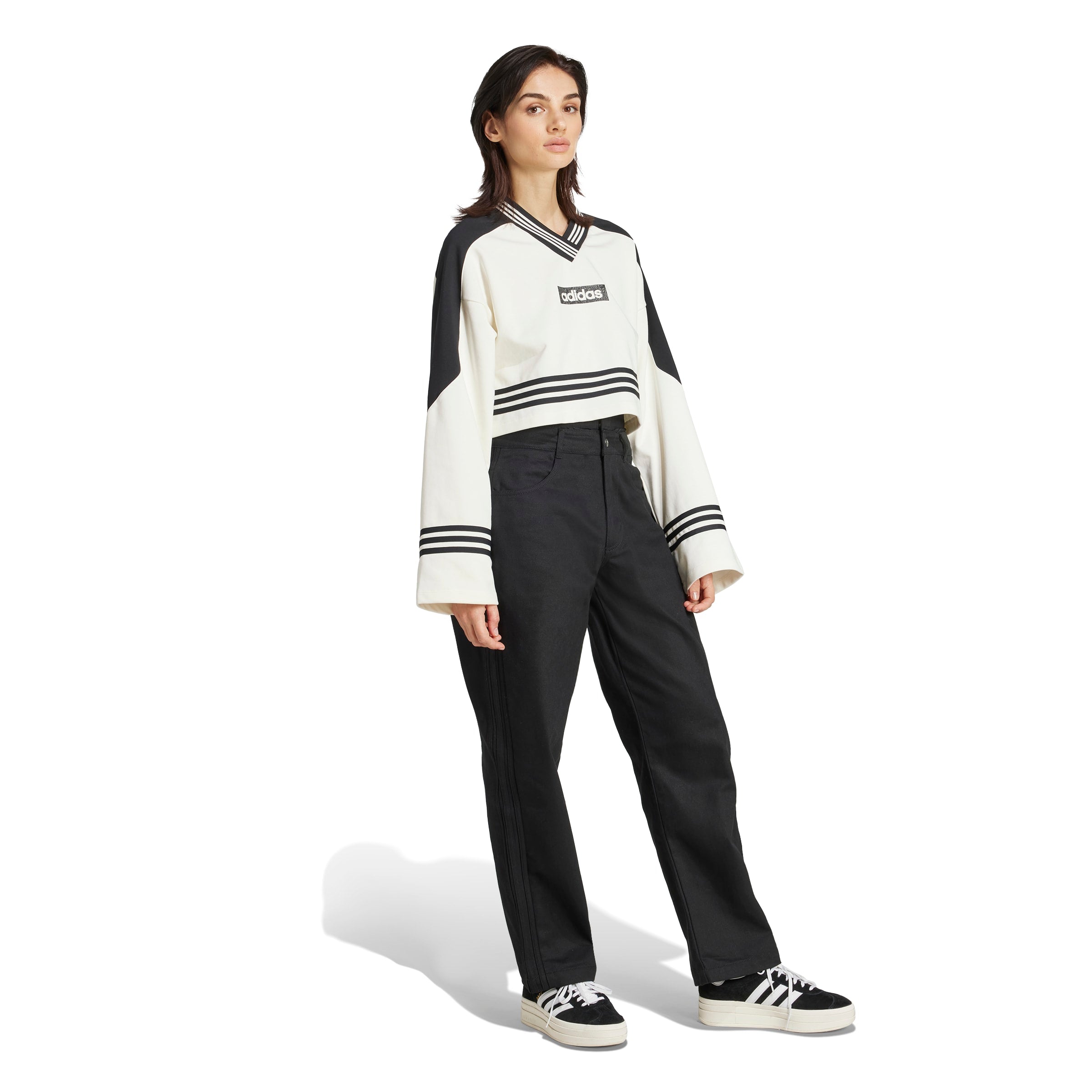 White Blocking Crewneck Sweatshirt