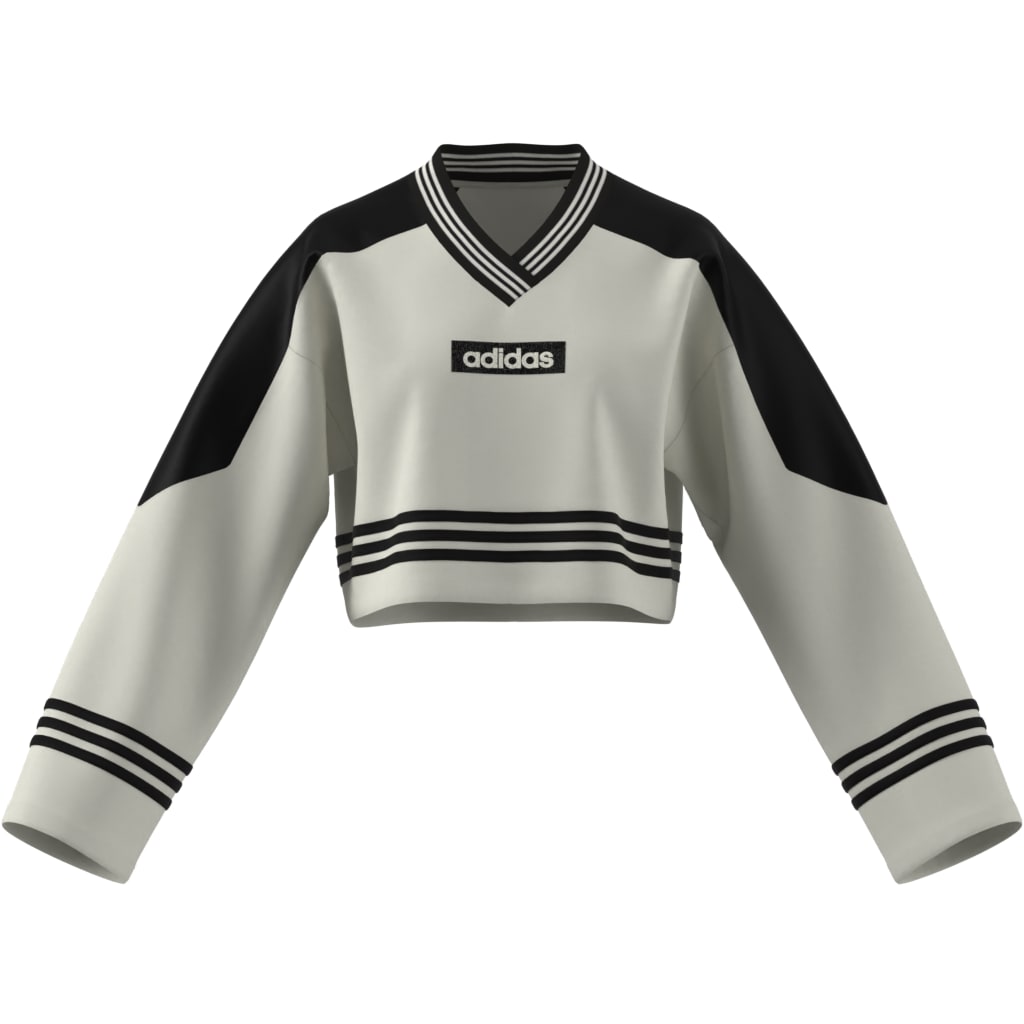 White Blocking Crewneck Sweatshirt