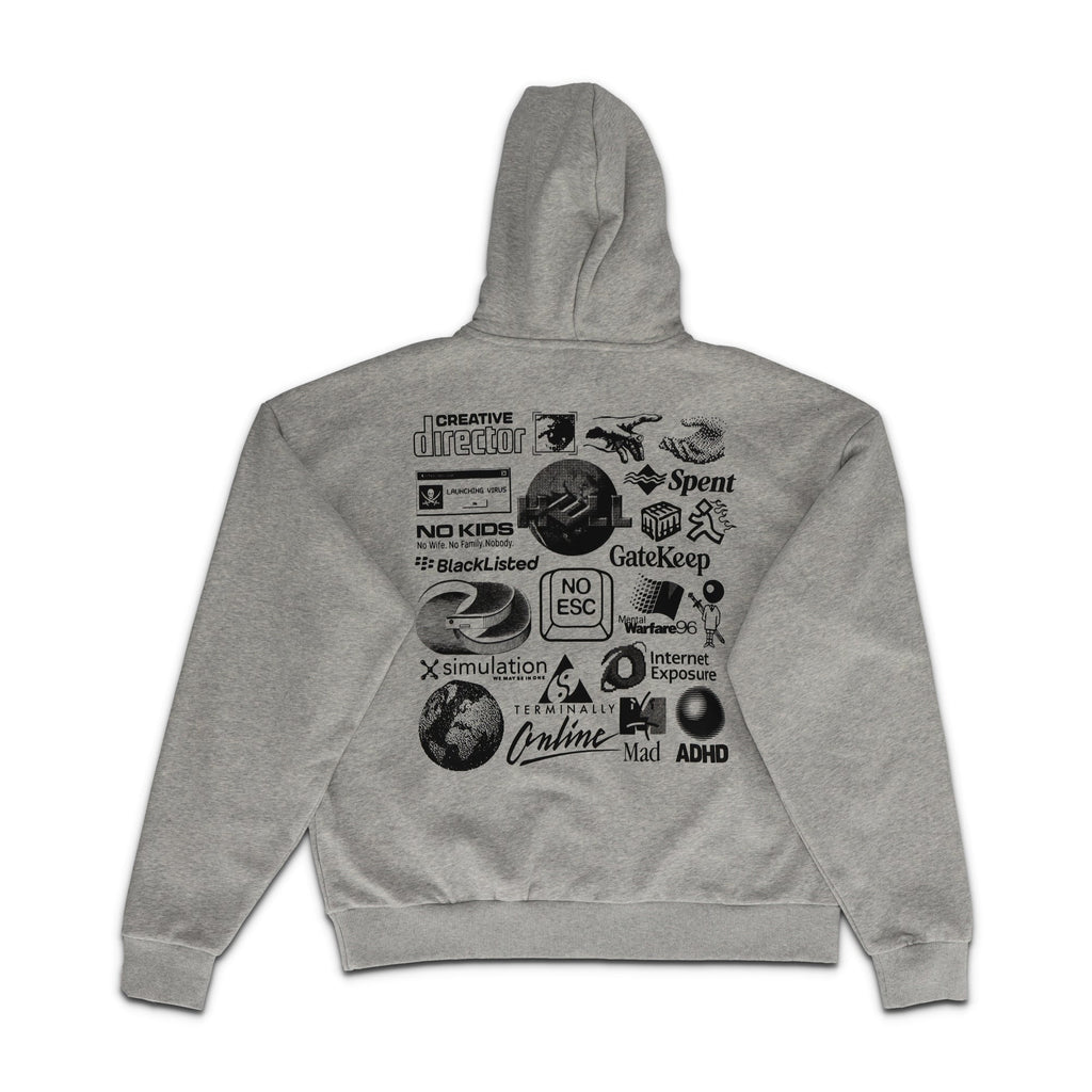 Terminally Online Grey Hoodie