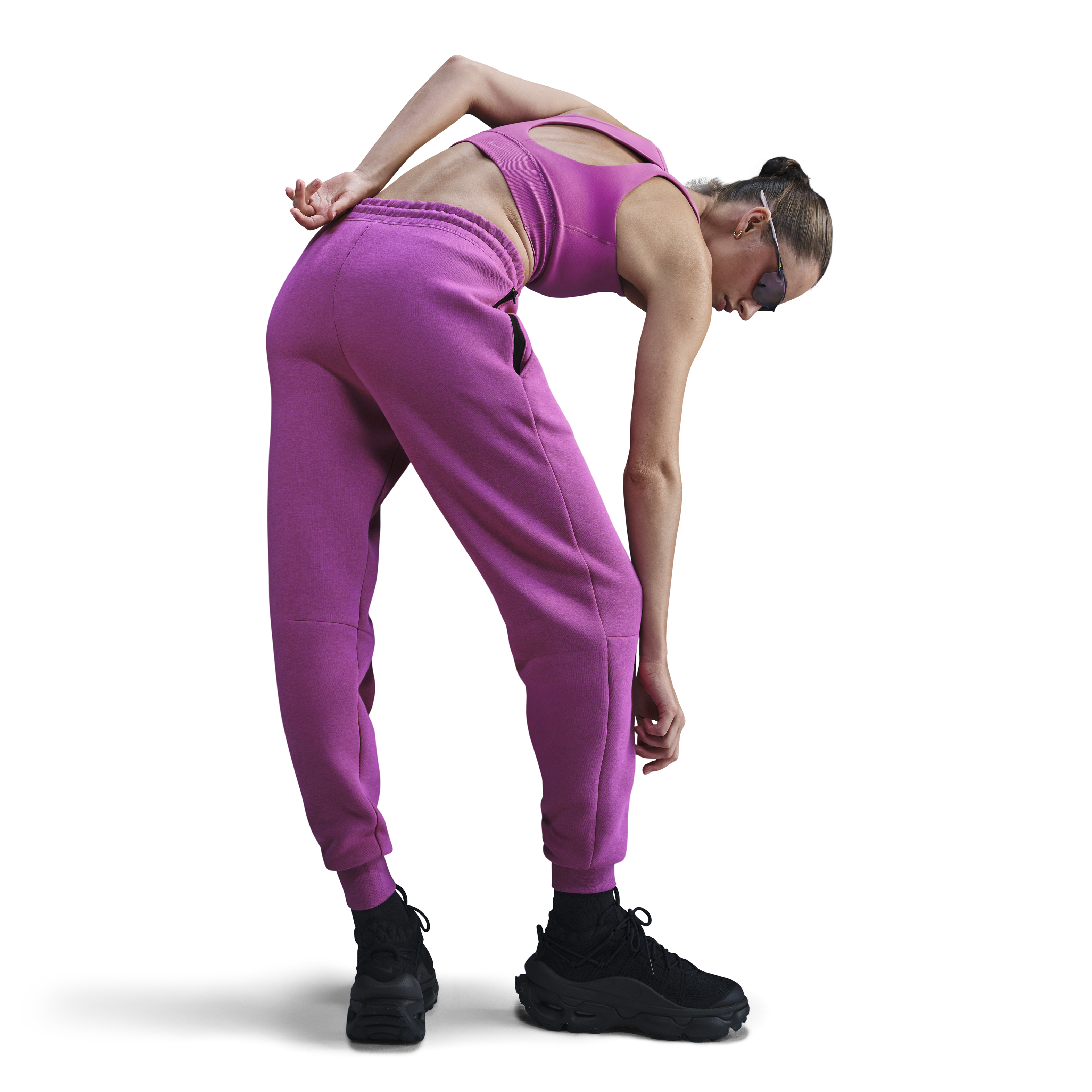 Tech Fleece Pleated Joggers in Purple