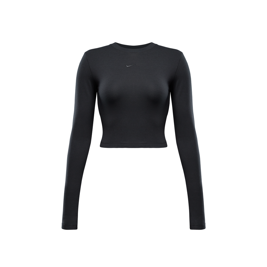 Nsw Chill Knit Slim LS Cropped Top Black