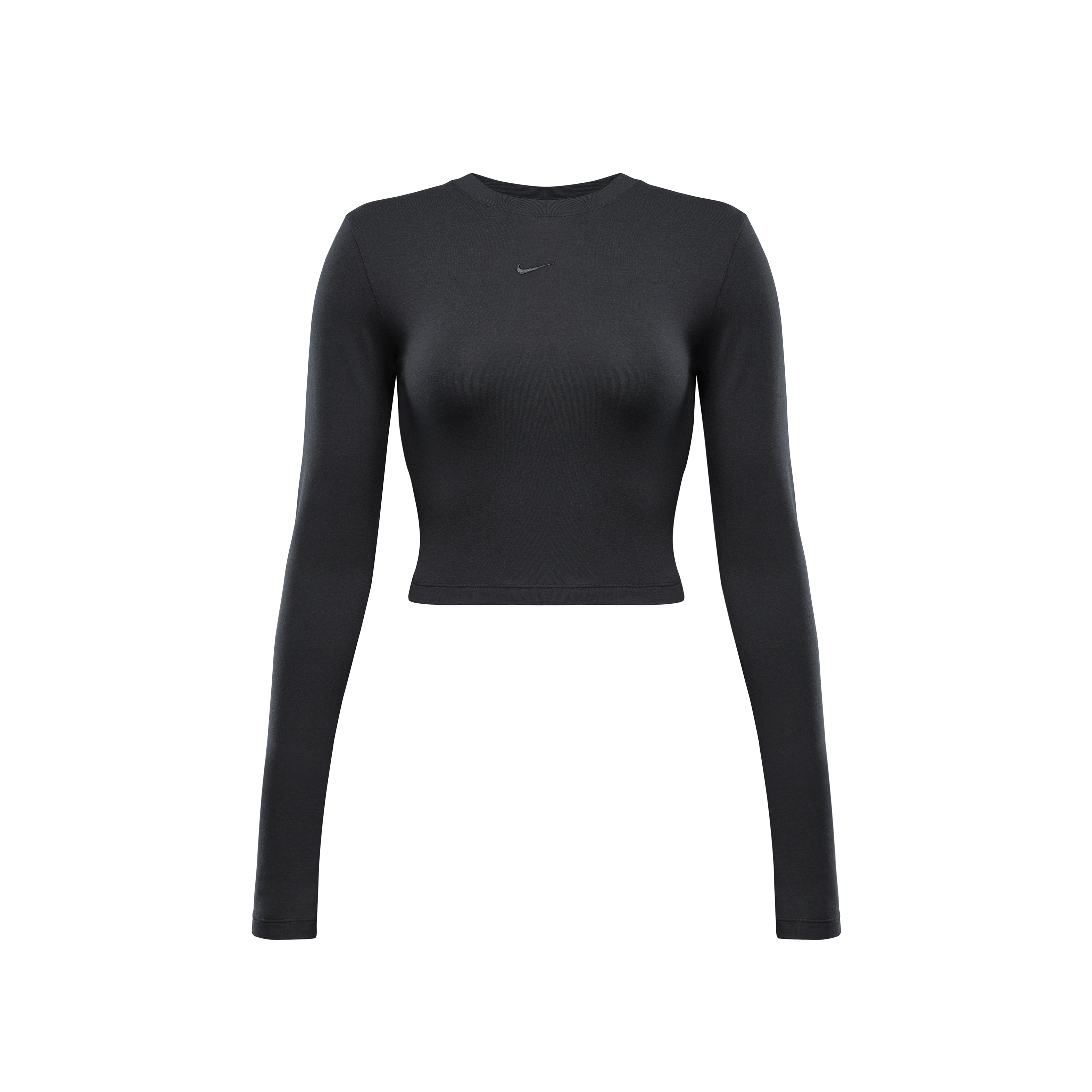 Nsw Chill Knit Slim LS Cropped Top Black