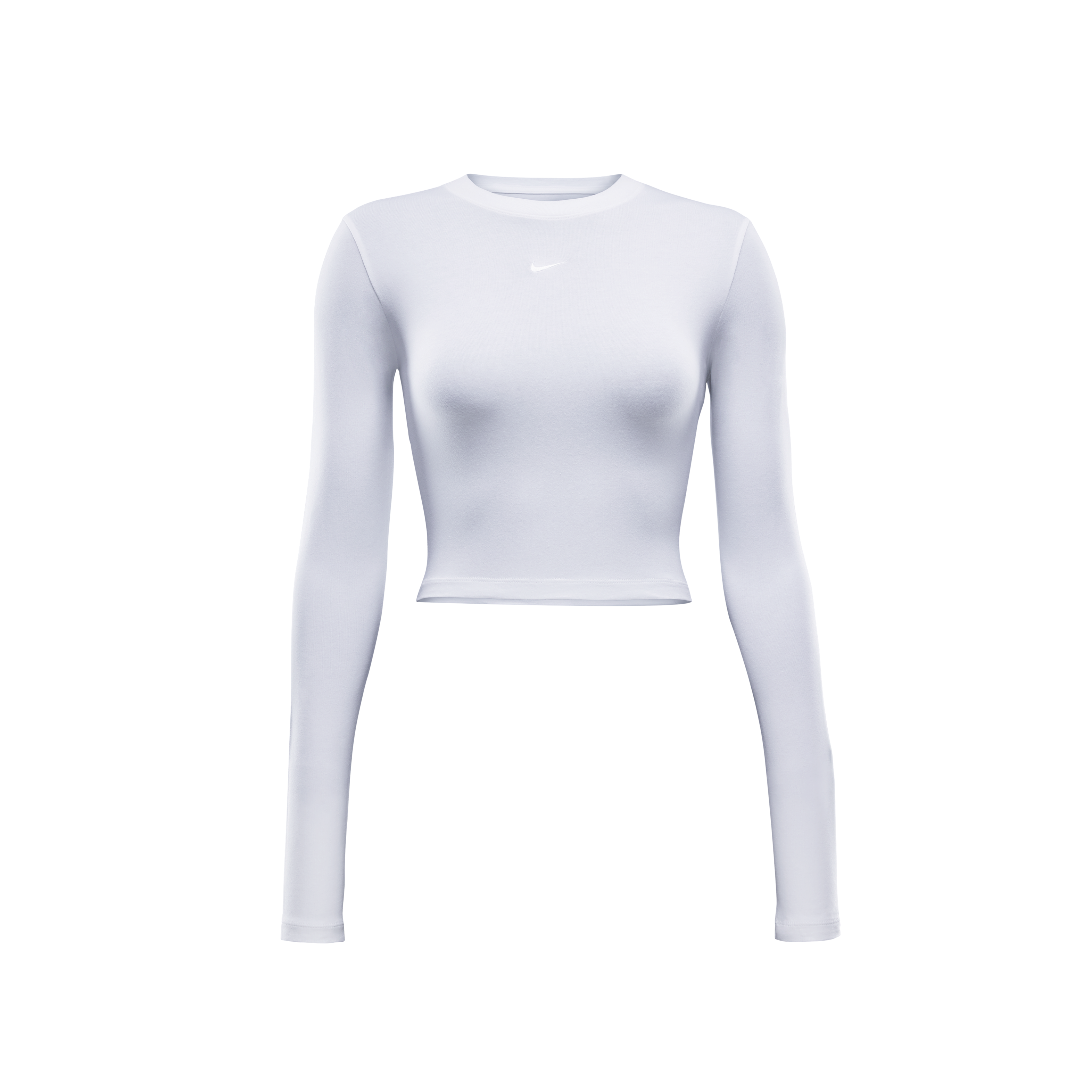 Nsw Chill Knit Slim LS Cropped Top White