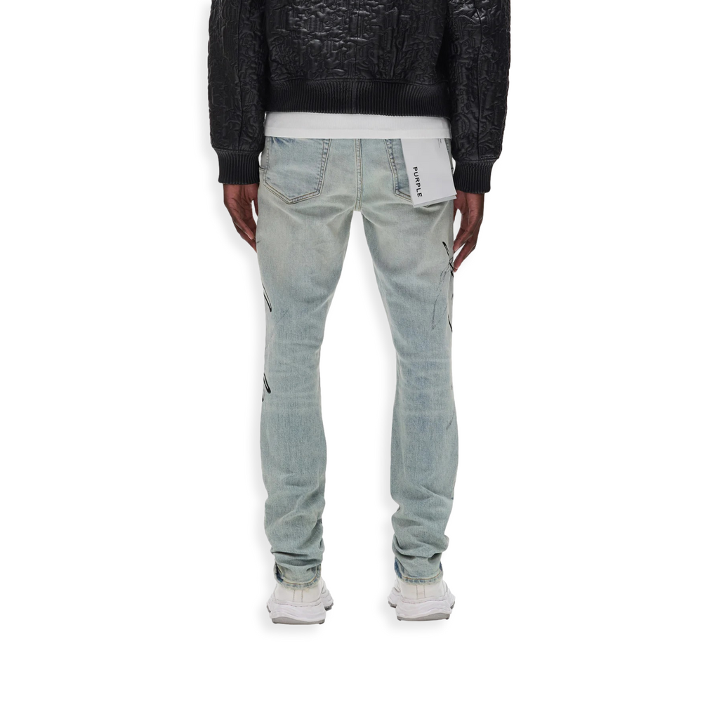 Skinny Double Script Blue Jeans