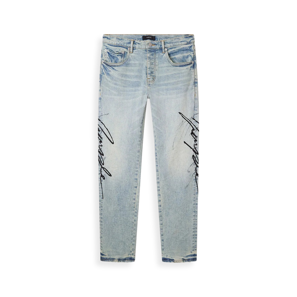 Skinny Double Script Blue Jeans