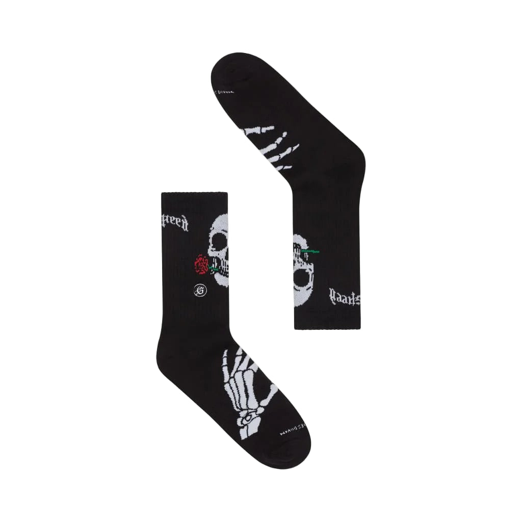 Skull and Roses Black Socks