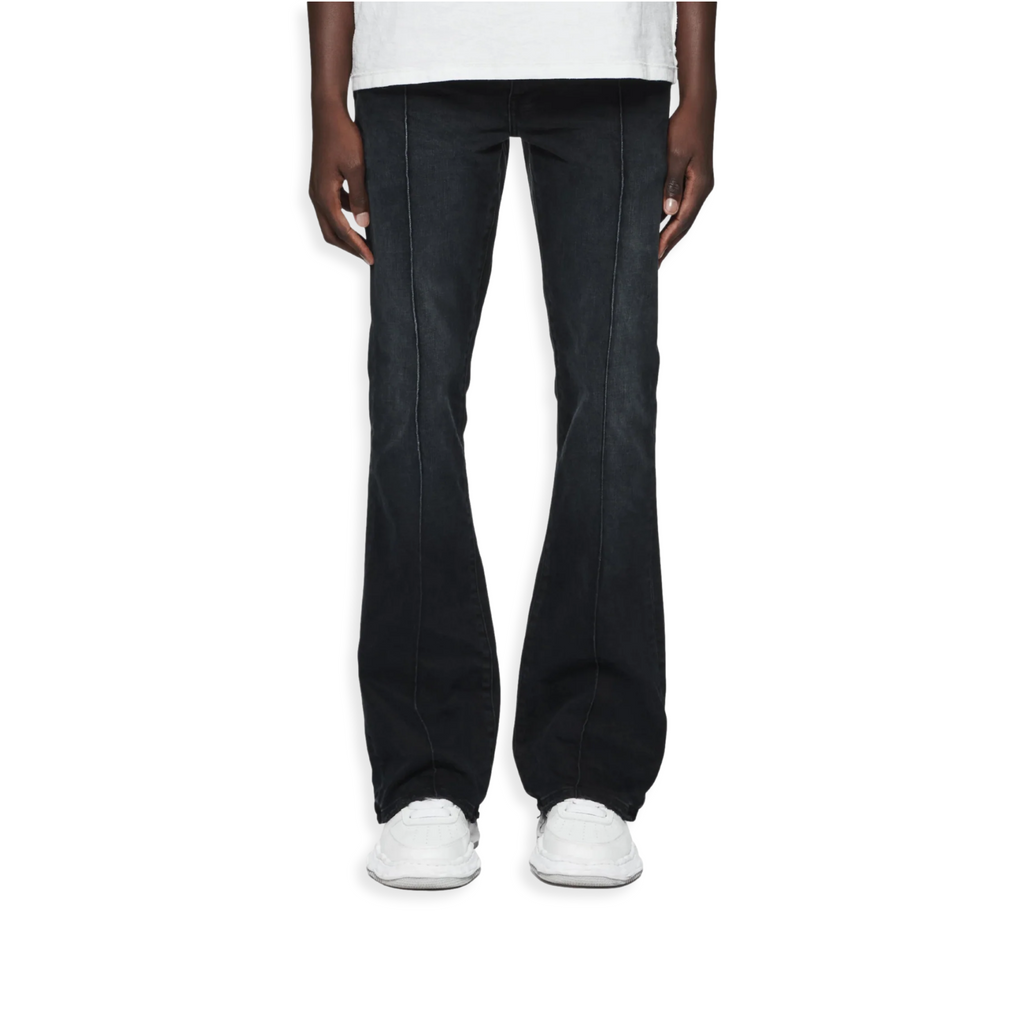 Pintuck Flare Overdye Balck Jean