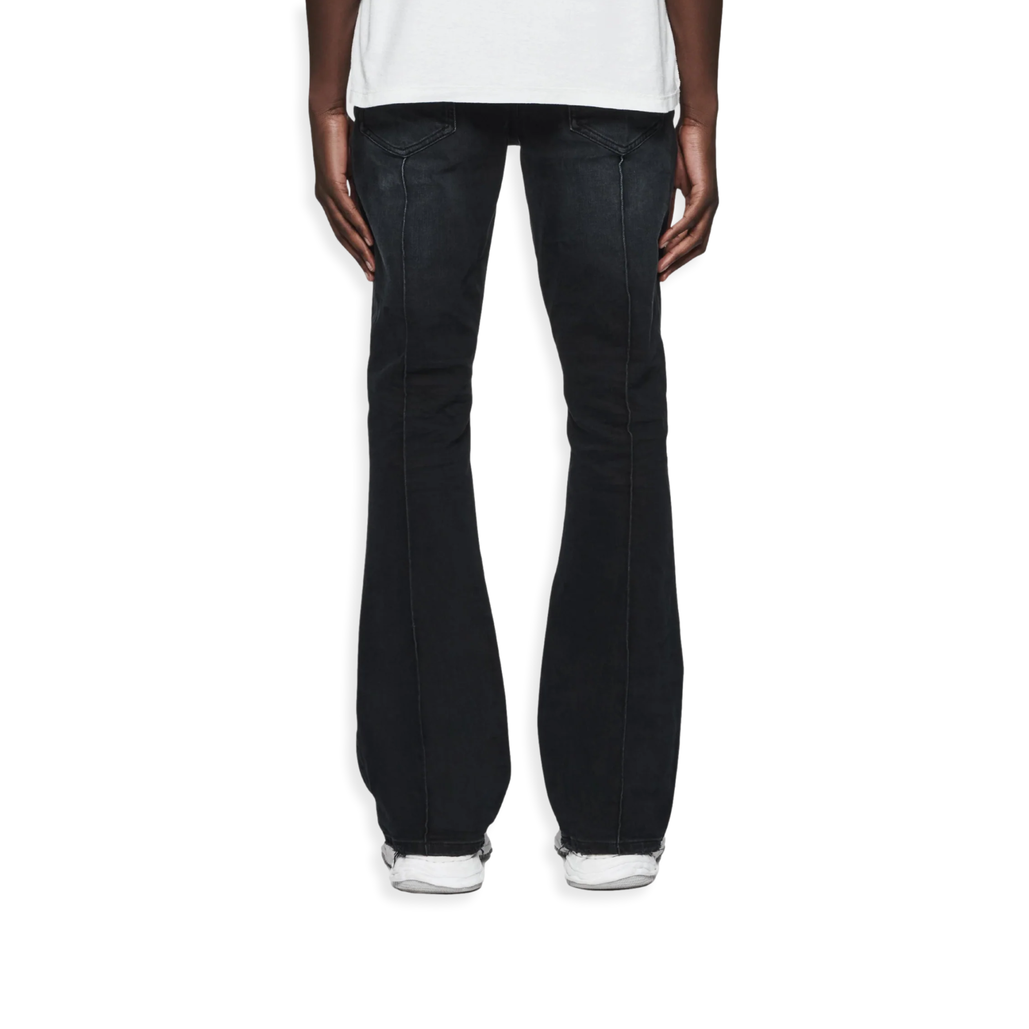 Pintuck Flare Overdye Balck Jean