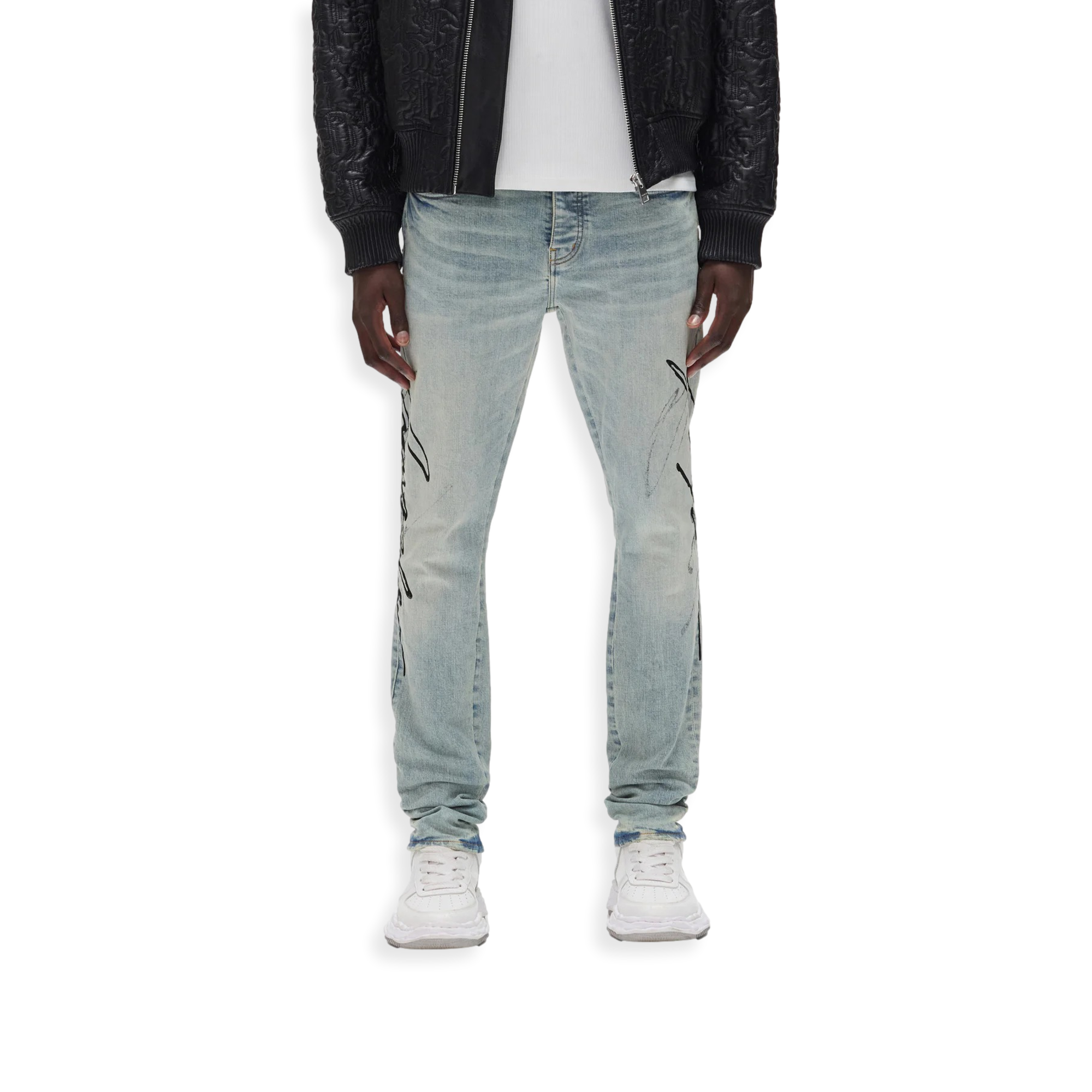 Skinny Double Script Blue Jeans